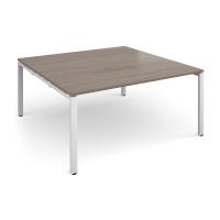 Adapt square boardroom table 1600mm x 1600mm - white frame, Barcelona walnut top