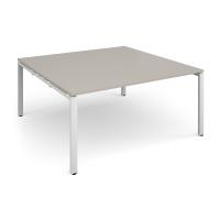 Adapt square boardroom table 1600mm x 1600mm - white frame, light grey top