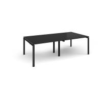 Adapt rectangular boardroom table 2400mm x 1200mm - black frame, black top