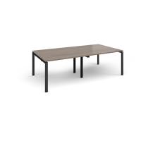 Adapt rectangular boardroom table 2400mm x 1200mm - black frame, Barcelona walnut top