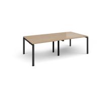 Adapt rectangular boardroom table 2400mm x 1200mm - black frame, kendal oak top