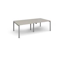 Adapt rectangular boardroom table 2400mm x 1200mm - silver frame, light grey top