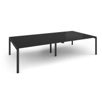 Adapt rectangular boardroom table 3200mm x 1600mm - black frame, black top