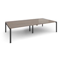 Adapt rectangular boardroom table 3200mm x 1600mm - black frame, Barcelona walnut top