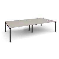 Adapt rectangular boardroom table 3200mm x 1600mm - black frame, light grey top