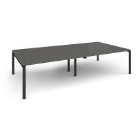Adapt rectangular boardroom table 3200mm x 1600mm - black frame, onyx grey top