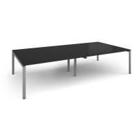 Adapt rectangular boardroom table 3200mm x 1600mm - silver frame, black top