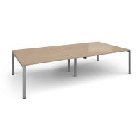 Adapt rectangular boardroom table 3200mm x 1600mm - silver frame, kendal oak top