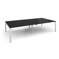 Adapt rectangular boardroom table 3200mm x 1600mm - white frame, black top