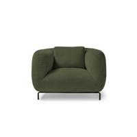 Ebony single sofa chair in olive green