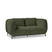 Ebony two seater sofa chair in olive green
