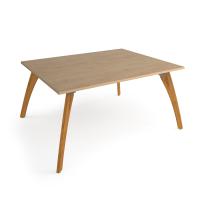 Enable worktable 1600mm x 1600mm deep with four solid oak legs - kendal oak