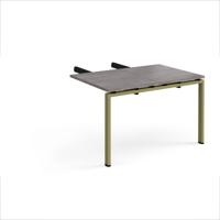 Adapt add on unit double return desk 800mm x 1200mm - green frame, grey oak top