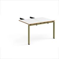 Adapt add on unit double return desk 800mm x 1200mm - green frame, white top, oak edge