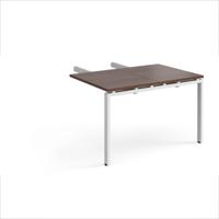 Adapt add on unit double return desk 800mm x 1200mm - white frame, walnut top