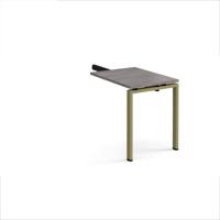 Adapt add on unit single return desk 800mm x 600mm - green frame, grey oak top