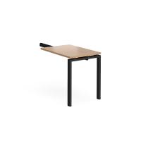 Adapt add on unit single return desk 800mm x 600mm - black frame, beech top