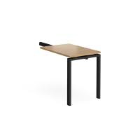 Adapt add on unit single return desk 800mm x 600mm - black frame, oak top