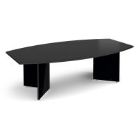 Arrow head leg radial boardroom table 2400mm x 800/1300mm - black