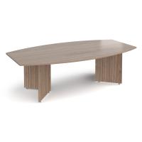 Arrow head leg radial boardroom table 2400mm x 800/1300mm - Barcelona walnut