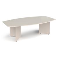 Arrow head leg radial boardroom table 2400mm x 800/1300mm - Light Grey
