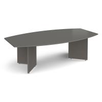 Arrow head leg radial boardroom table 2400mm x 800/1300mm - Onyx Grey