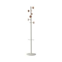 Ersa coat stand with 6 coat hooks and 3 umbrella hooks - White & Oak