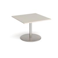 Eternal square extension table 1000mm x 1000mm - brushed steel base, light grey top
