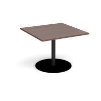 Eternal square extension table 1000mm x 1000mm - black base, walnut top