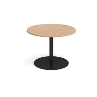 Eternal circular boardroom table 1000mm - black base, beech top