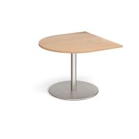 Eternal radial extension table 1000mm x 1000mm - brushed steel base, beech top