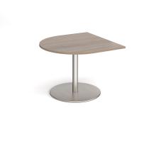Eternal radial extension table 1000mm x 1000mm - brushed steel base, Barcelona walnut top