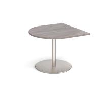 Eternal radial extension table 1000mm x 1000mm - brushed steel base, grey oak top