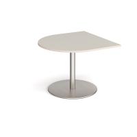 Eternal radial extension table 1000mm x 1000mm - brushed steel base, light grey top