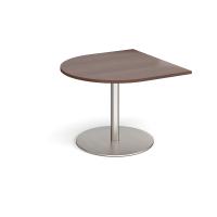 Eternal radial extension table 1000mm x 1000mm - brushed steel base, walnut top