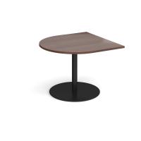 Eternal radial extension table 1000mm x 1000mm - black base, walnut top