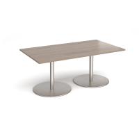 Eternal rectangular boardroom table 1800mm x 1000mm - brushed steel base, Barcelona walnut top