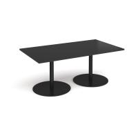 Eternal rectangular boardroom table 1800mm x 1000mm - black base, black top