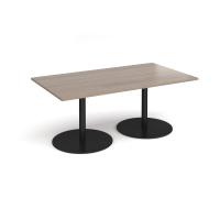 Eternal rectangular boardroom table 1800mm x 1000mm - black base, Barcelona walnut top