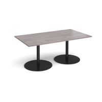 Eternal rectangular boardroom table 1800mm x 1000mm - black base, grey oak top