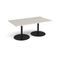 Eternal rectangular boardroom table 1800mm x 1000mm - black base, light grey top