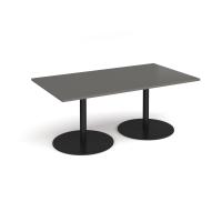 Eternal rectangular boardroom table 1800mm x 1000mm - black base, onyx grey top