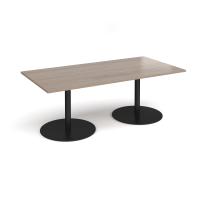 Eternal rectangular boardroom table 2000mm x 1000mm - black base, Barcelona walnut top