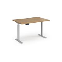 Elev8 Contract 1200w Straight Sit-stand Desk 1200mm x 800mm - Silver Frame, Oak Top