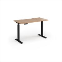 Elev8 Contract 1200w Straight Sit-stand Desk 1200mm x 600mm - Black Frame, Beech Top