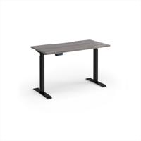 Elev8 Contract 1200w Straight Sit-stand Desk 1200mm x 600mm - Black Frame, Grey Oak Top
