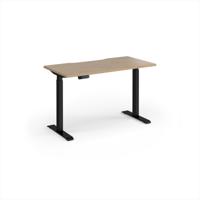 Elev8 Contract 1200w Straight Sit-stand Desk 1200mm x 600mm - Black Frame, Kendal Oak Top