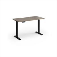 Elev8 Contract 1200w Straight Sit-stand Desk 1200mm x 600mm - Black Frame, Nebraska Oak Top