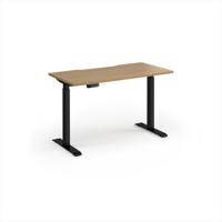 Elev8 Contract 1200w Straight Sit-stand Desk 1200mm x 600mm - Black Frame, Oak Top