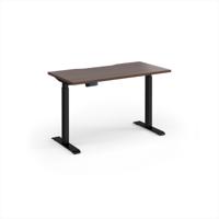 Elev8 Contract 1200w Straight Sit-stand Desk 1200mm x 600mm - Black Frame, Walnut Top